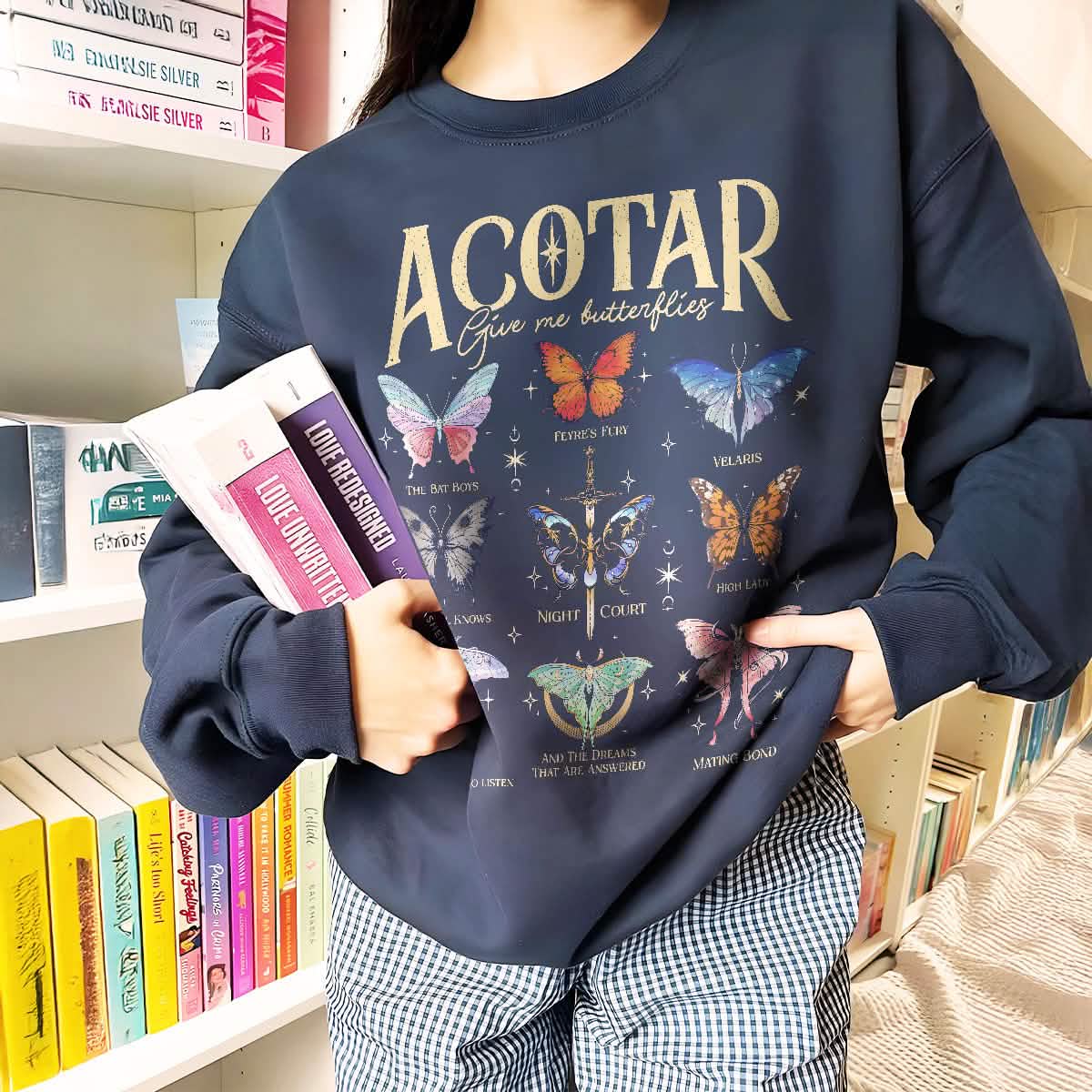 Acotar Velaris Butterflies Comfort Colors Shirt PTS1185