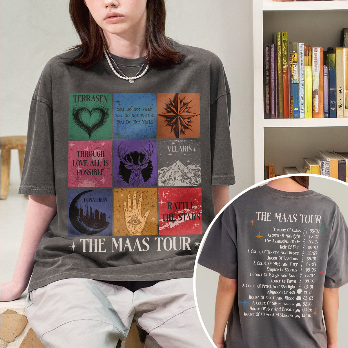 SJM Tour Sarah J Mass Book Series Merch Comfort Colors Shirt PTS147