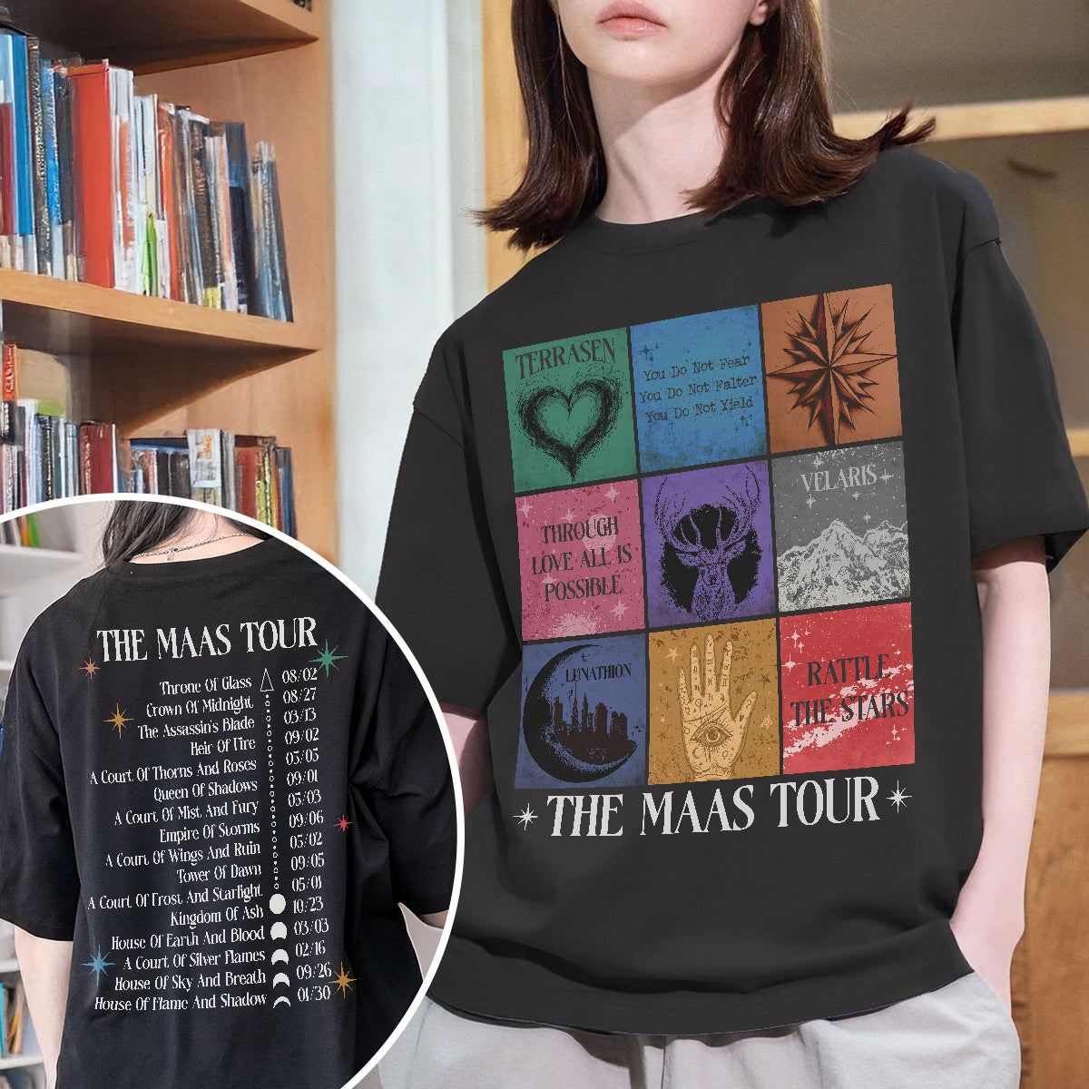 SJM Tour Sarah J Mass Book Series Merch Comfort Colors Shirt PTS147