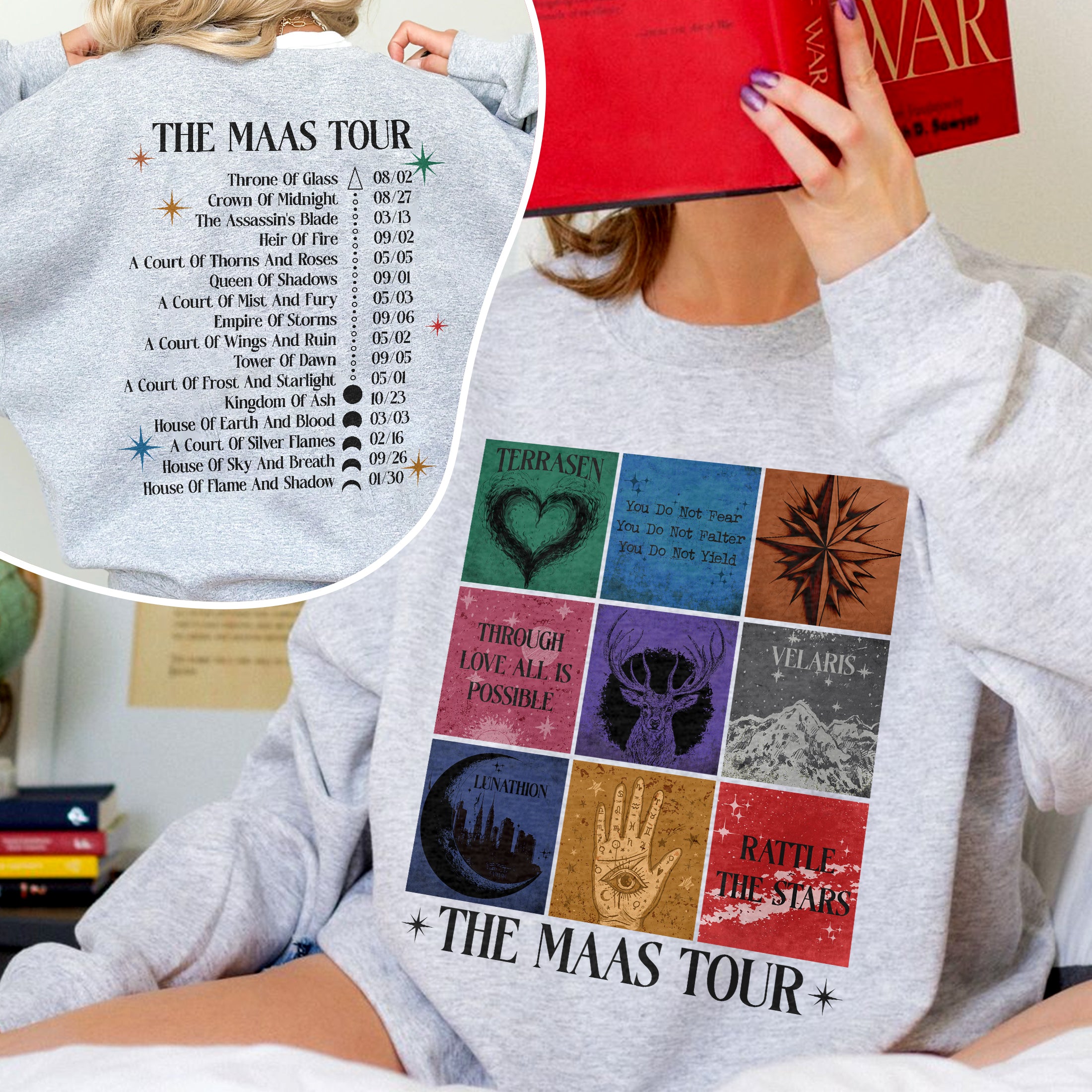 SJM Tour Sarah J Mass Book Series Merch Sweatshirt PTS147