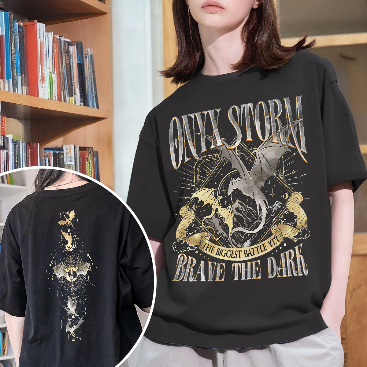 Onyx Storm Brave The Dark  Fourth Wing Comfort Colors Shirt PTS883