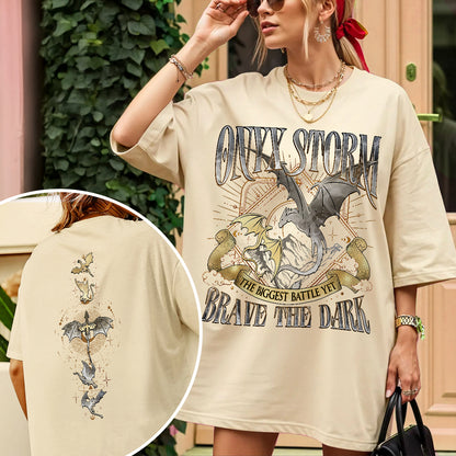 Onyx Storm Brave The Dark  Fourth Wing Comfort Colors Shirt PTS883