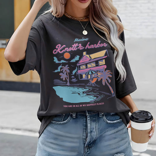 Knott’s Harbor Happy Place Book Comfort Colors Shirt PTS1271