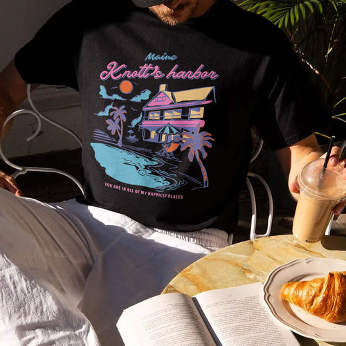 Knott’s Harbor Happy Place Book Comfort Colors Shirt PTS1271