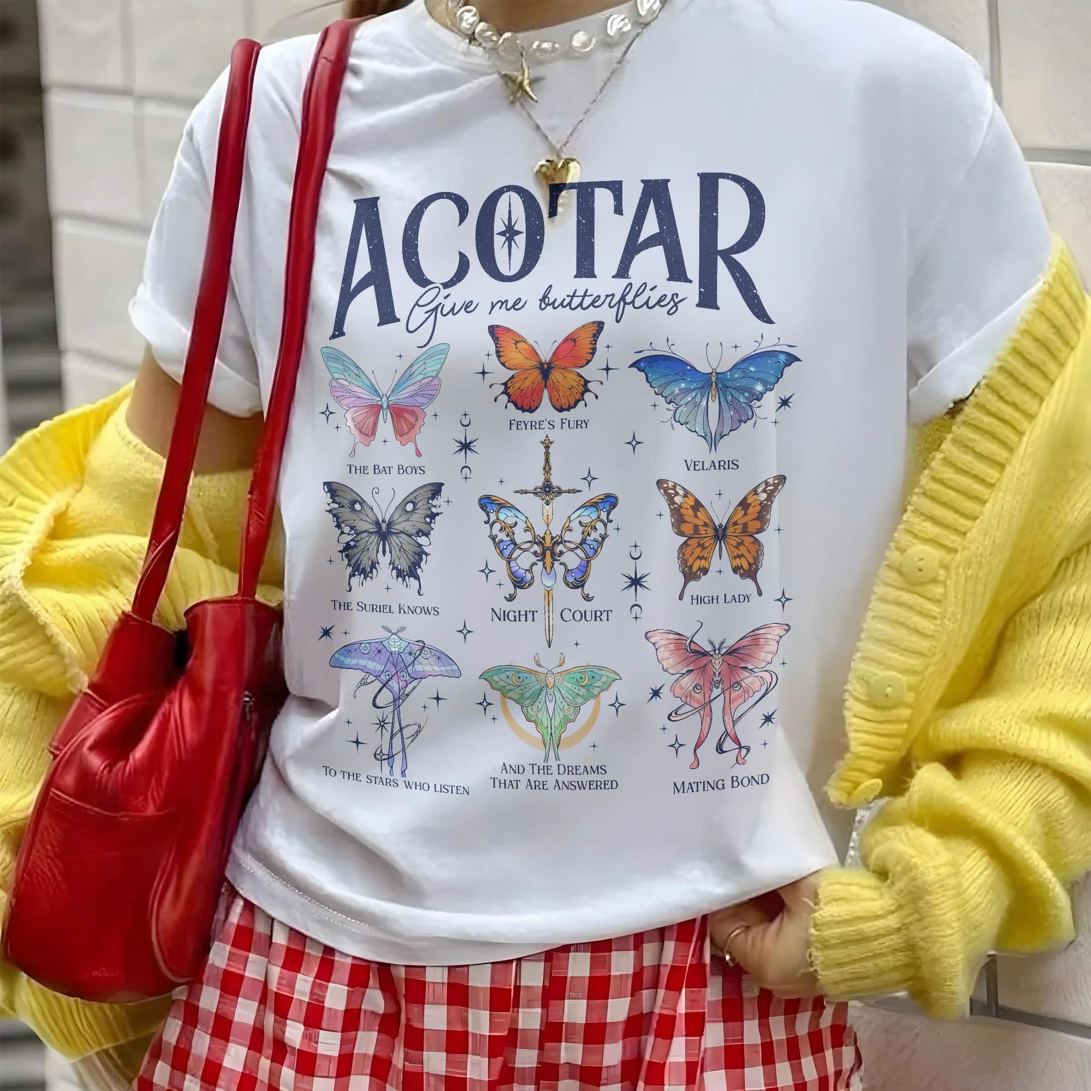 Acotar Velaris Butterflies Comfort Colors Shirt PTS1185