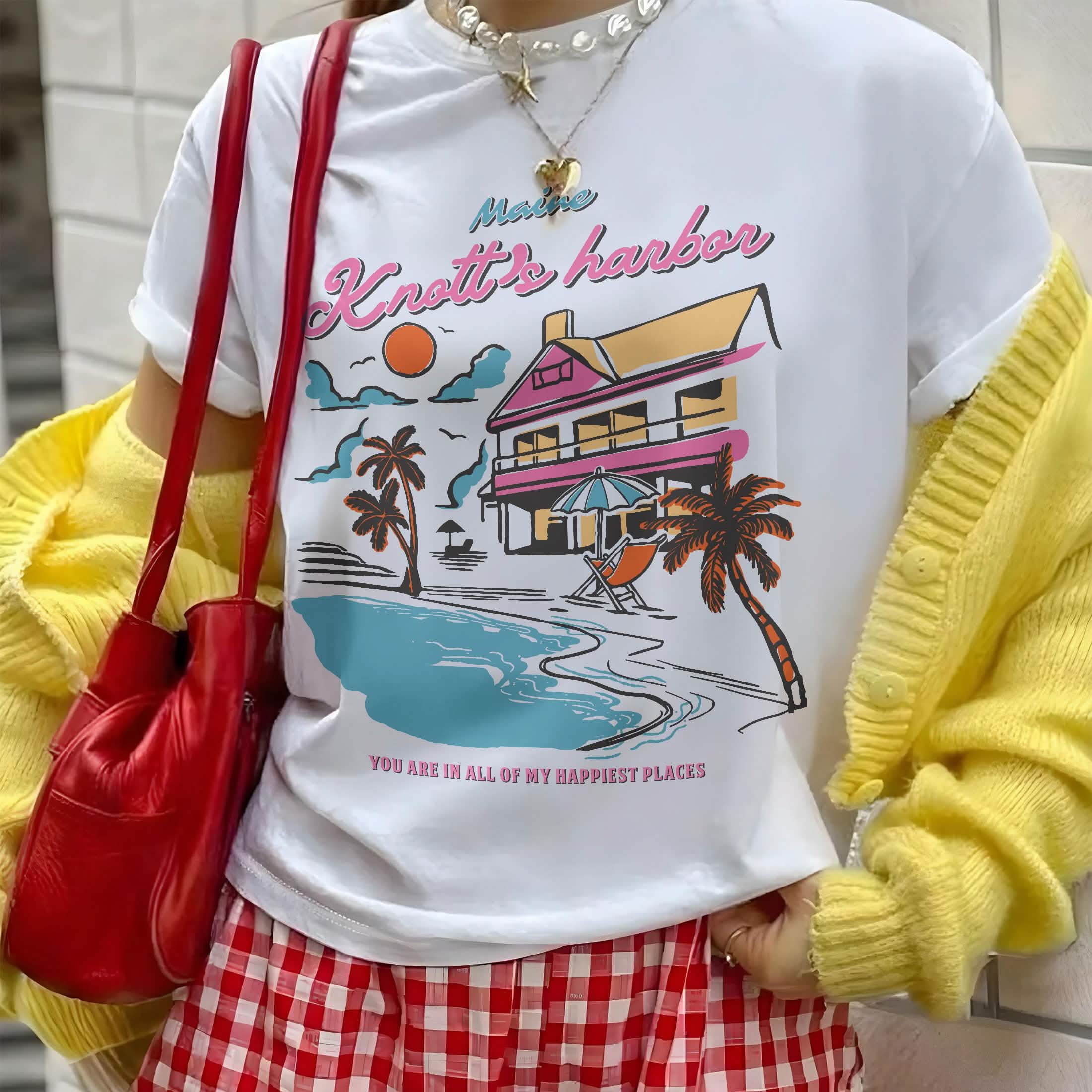 Knott’s Harbor Happy Place Book Comfort Colors Shirt PTS1271