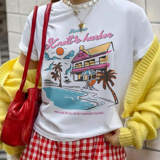 Knott’s Harbor Happy Place Book Comfort Colors Shirt PTS1271