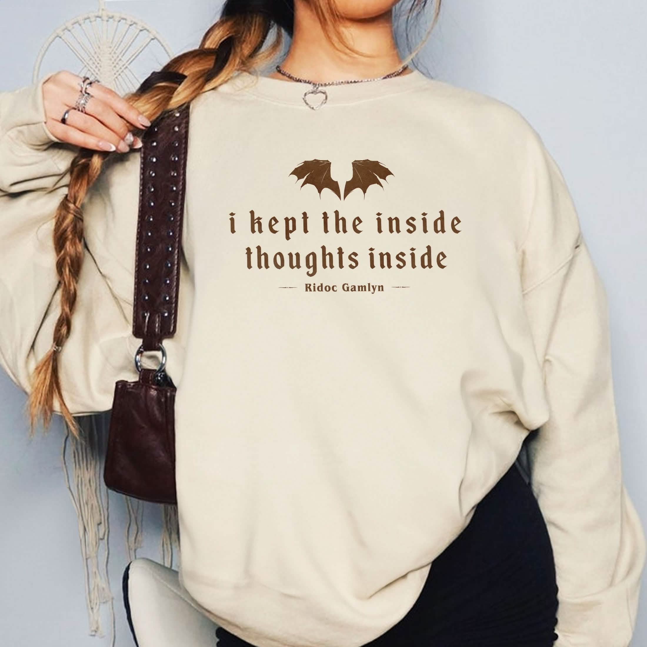 I Kept The Inside Thoughts Inside Sweatshirt, Fourth Wing Book Merch PTS1043