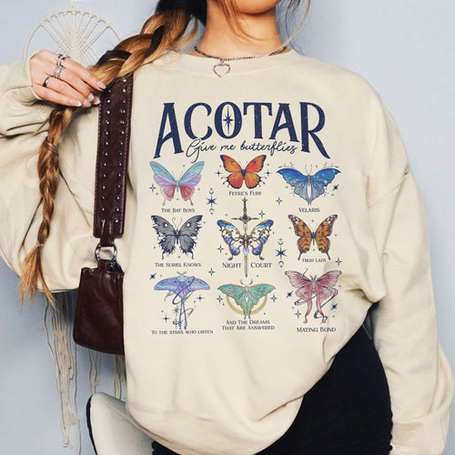 Acotar Velaris Butterflies Comfort Colors Shirt PTS1185