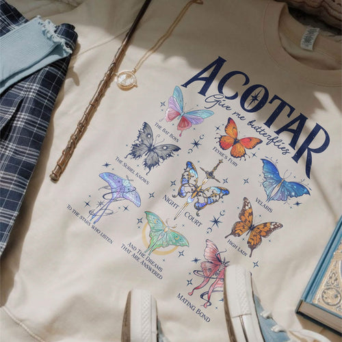 Acotar Velaris Butterflies Comfort Colors Shirt PTS1185