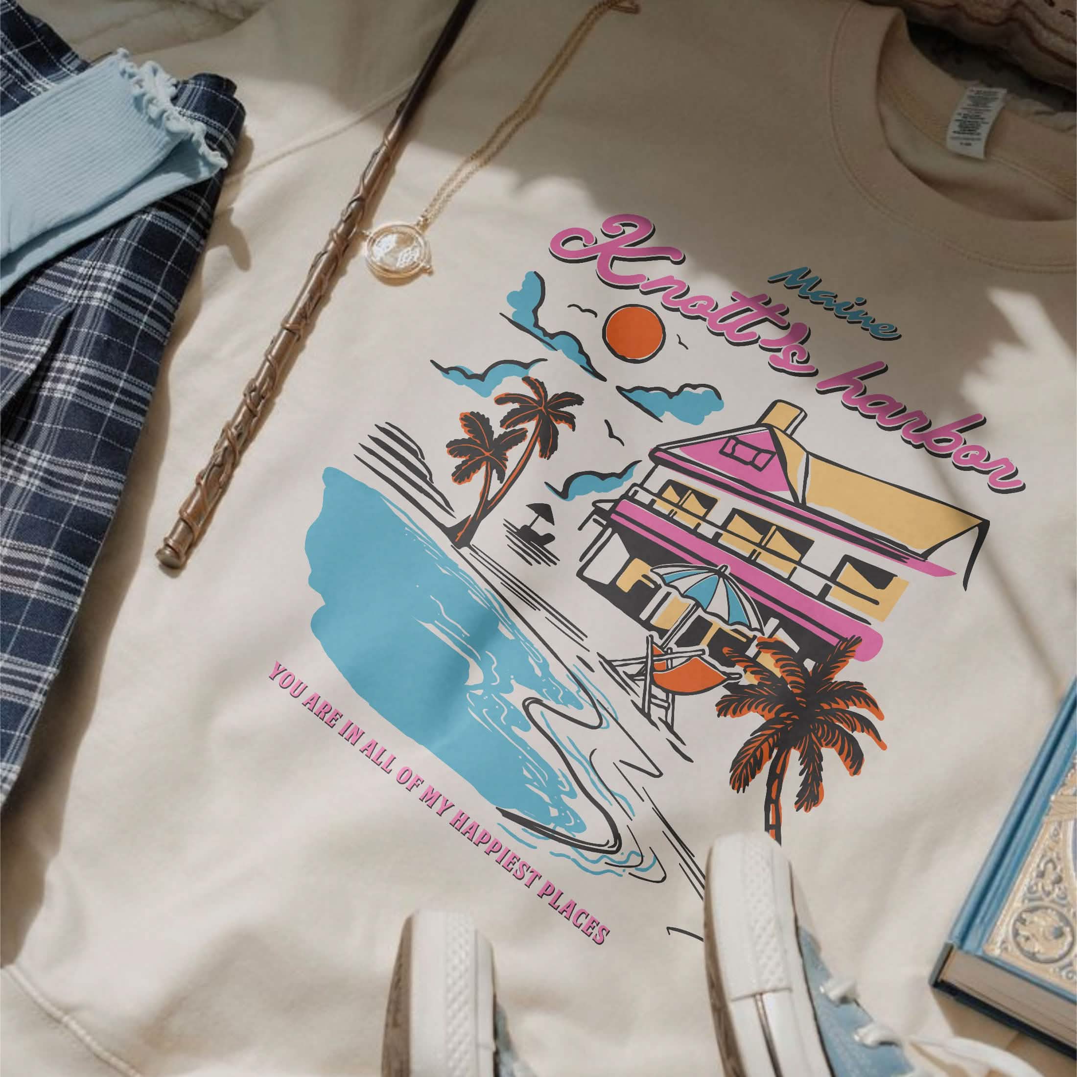 Knott’s Harbor Happy Place Book Sweatshirt PTS1271