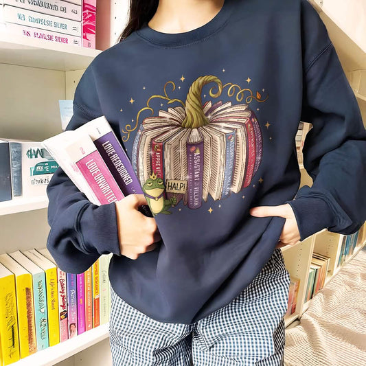 Fall Pumpkin Book Villain Assistant Sweatshirt PTS1766