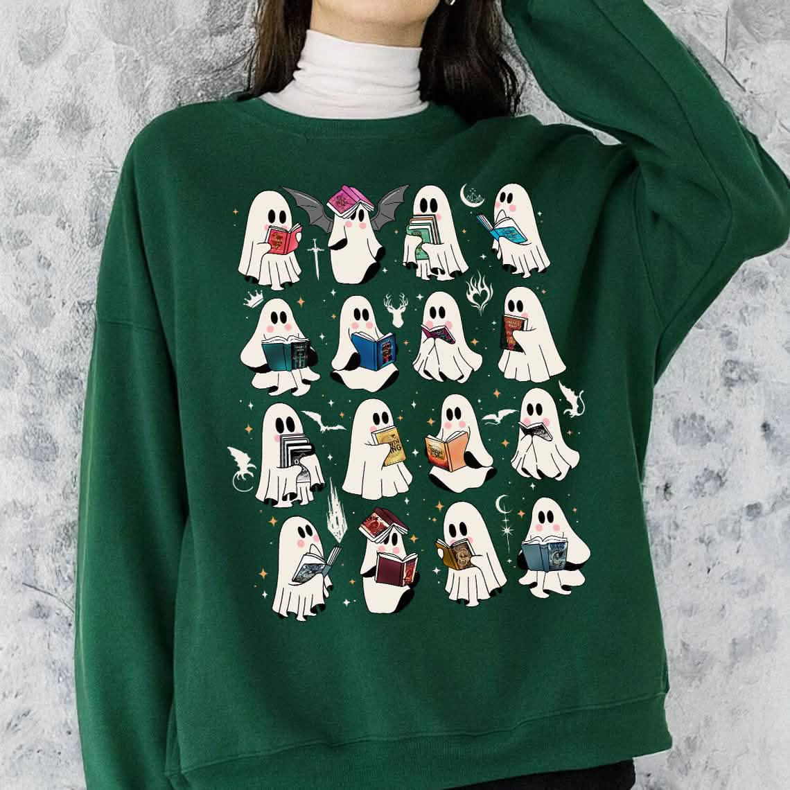 Ghost Reading Book Fantasy Series Sweatshirt PTS1694