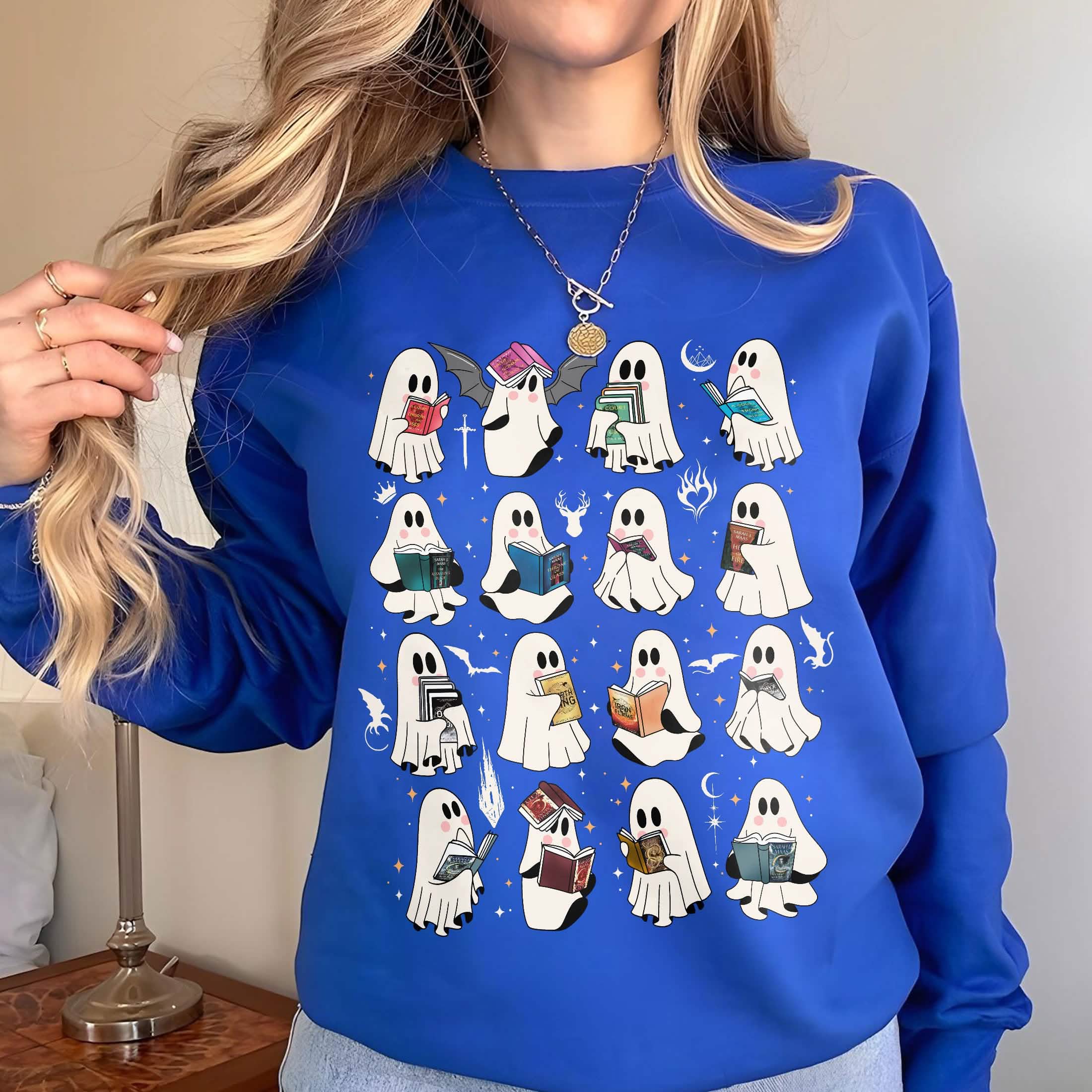 Ghost Reading Book Fantasy Series Sweatshirt PTS1694