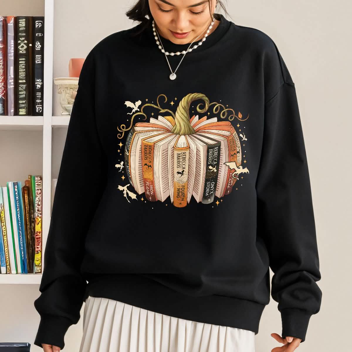 Fourth Wing Book Pumpkin Sweatshirt PTS1719