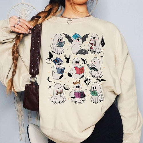 Acotar Ghost Reading Book Sweatshirt PTS1714