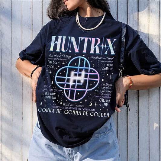 Huntrix Logo Shirt Comfort Colors, Golden Lyrics Tee PTS1491