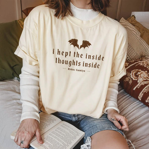 I Kept The Inside Thoughts Inside Comfort Colors Shirt, Fourth Wing Book Merch PTS1043