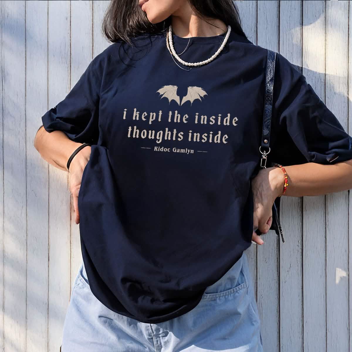 I Kept The Inside Thoughts Inside Comfort Colors Shirt, Fourth Wing Book Merch PTS1043