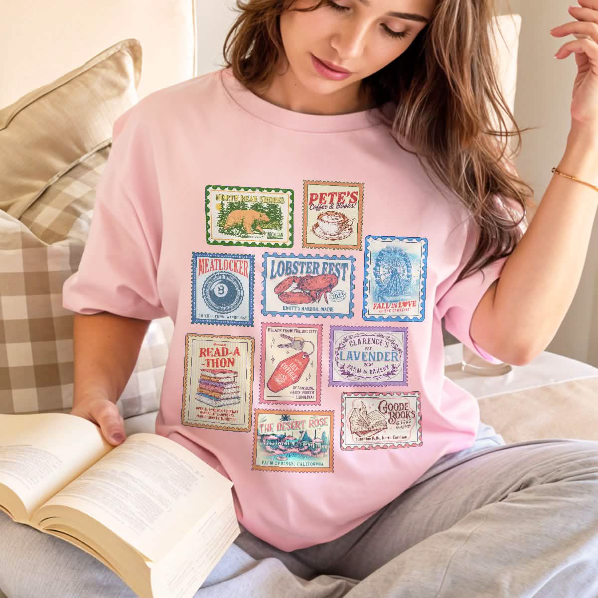 Emily Henry Books Stamp Shirt Comfort Colors PTS1283