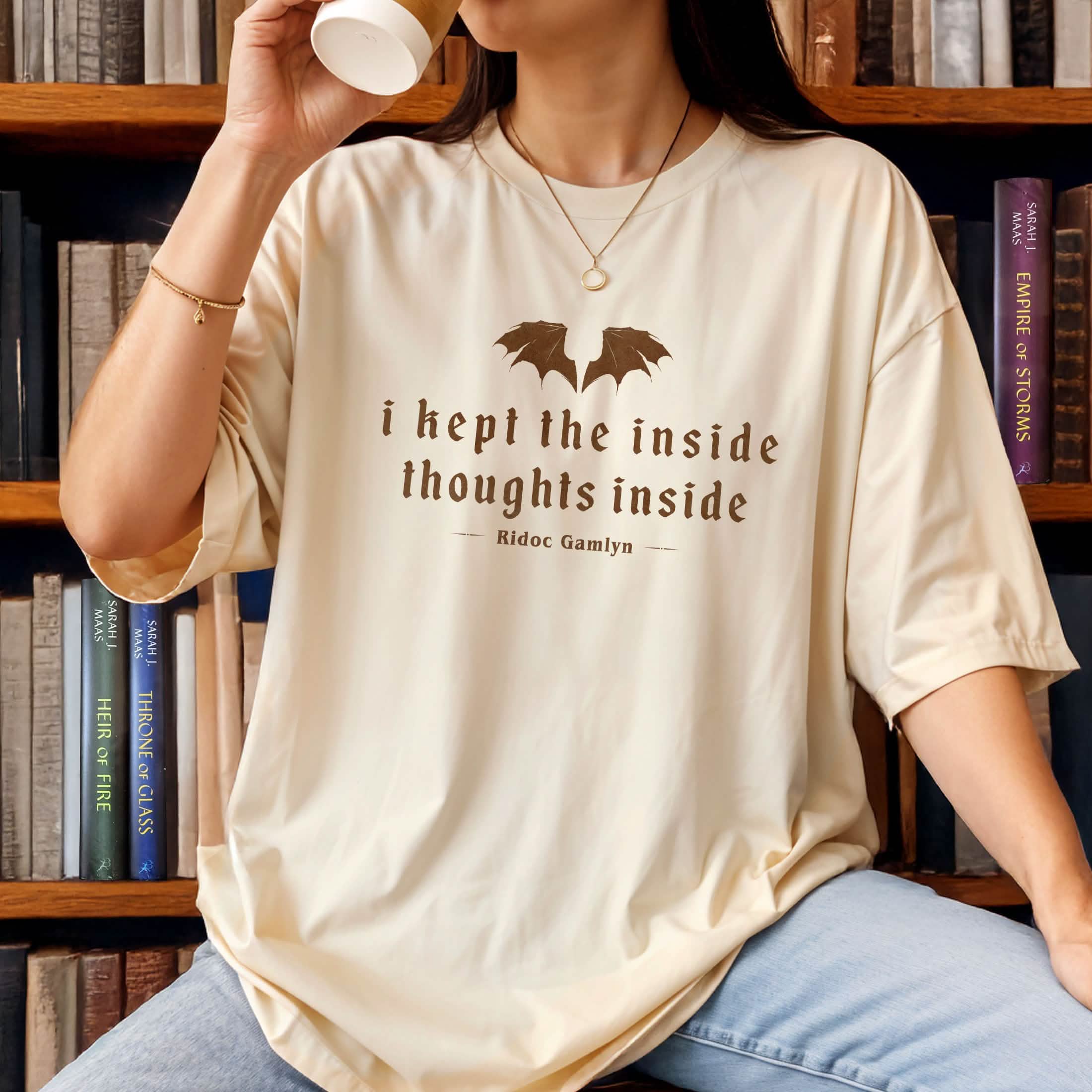 I Kept The Inside Thoughts Inside Comfort Colors Shirt, Fourth Wing Book Merch PTS1043
