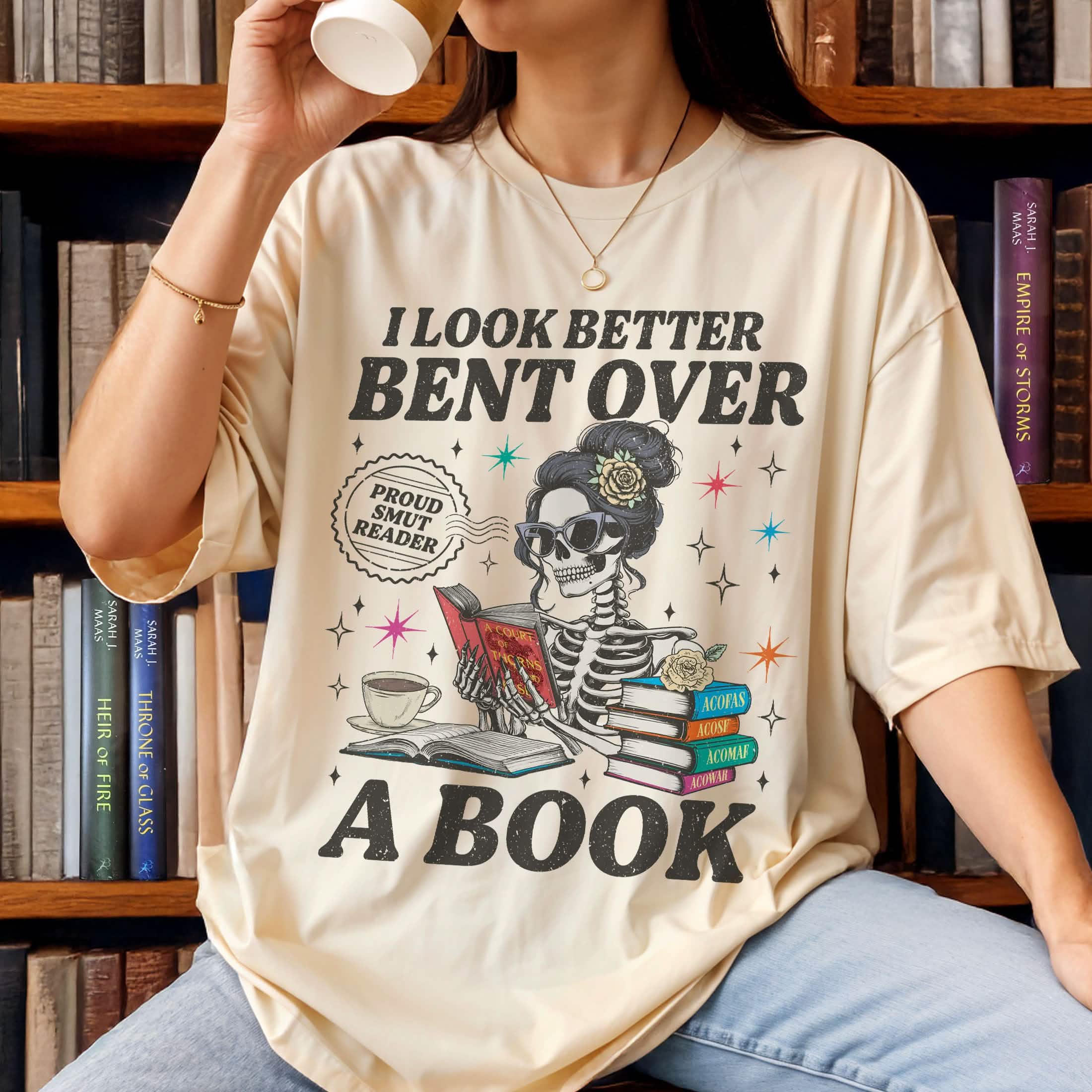 Acotar Reader I Look Better Bent Over A Book Comfort Colors Shirt PTS1165