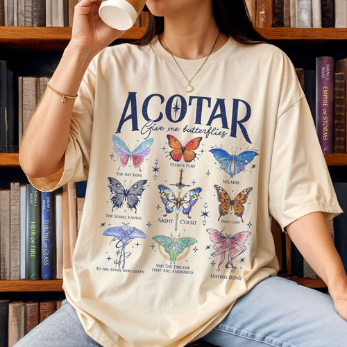 Acotar Velaris Butterflies Comfort Colors Shirt PTS1185