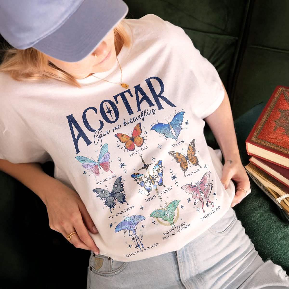 Acotar Velaris Butterflies Comfort Colors Shirt PTS1185