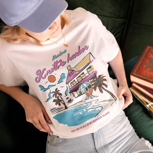 Knott’s Harbor Happy Place Book Comfort Colors Shirt PTS1271