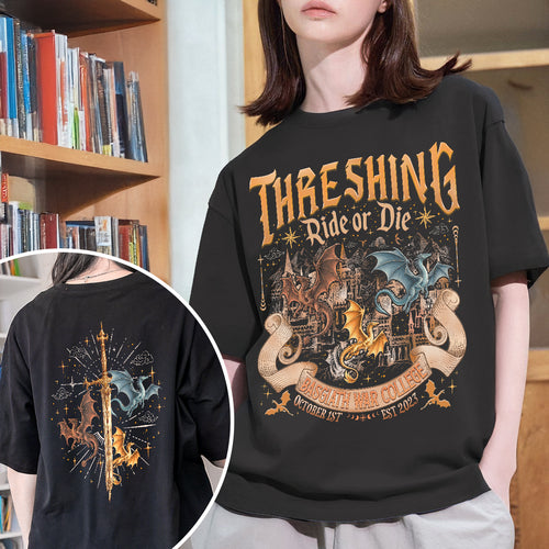 Fourth Wing Threshing Fantasy Book T-shirt PTS9219