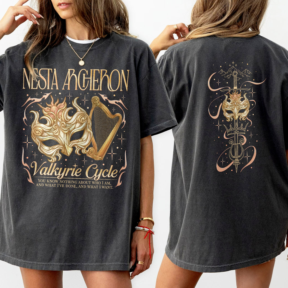 Nesta Archeron Valkyrie ACOTAR Splintered Harmony Comfort Colors Shirt PTS8564