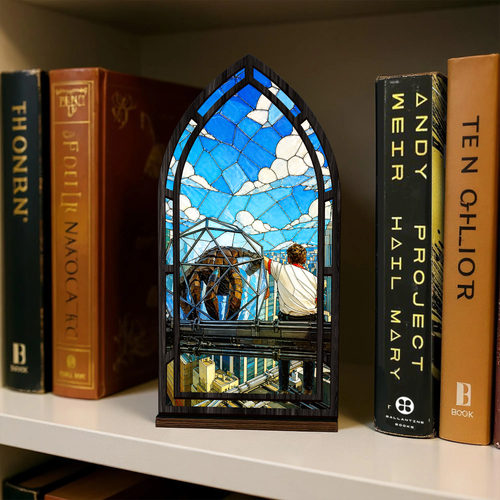 Amaze Rocky Project Hail Mary Stained Glass Book Nook PTS5299