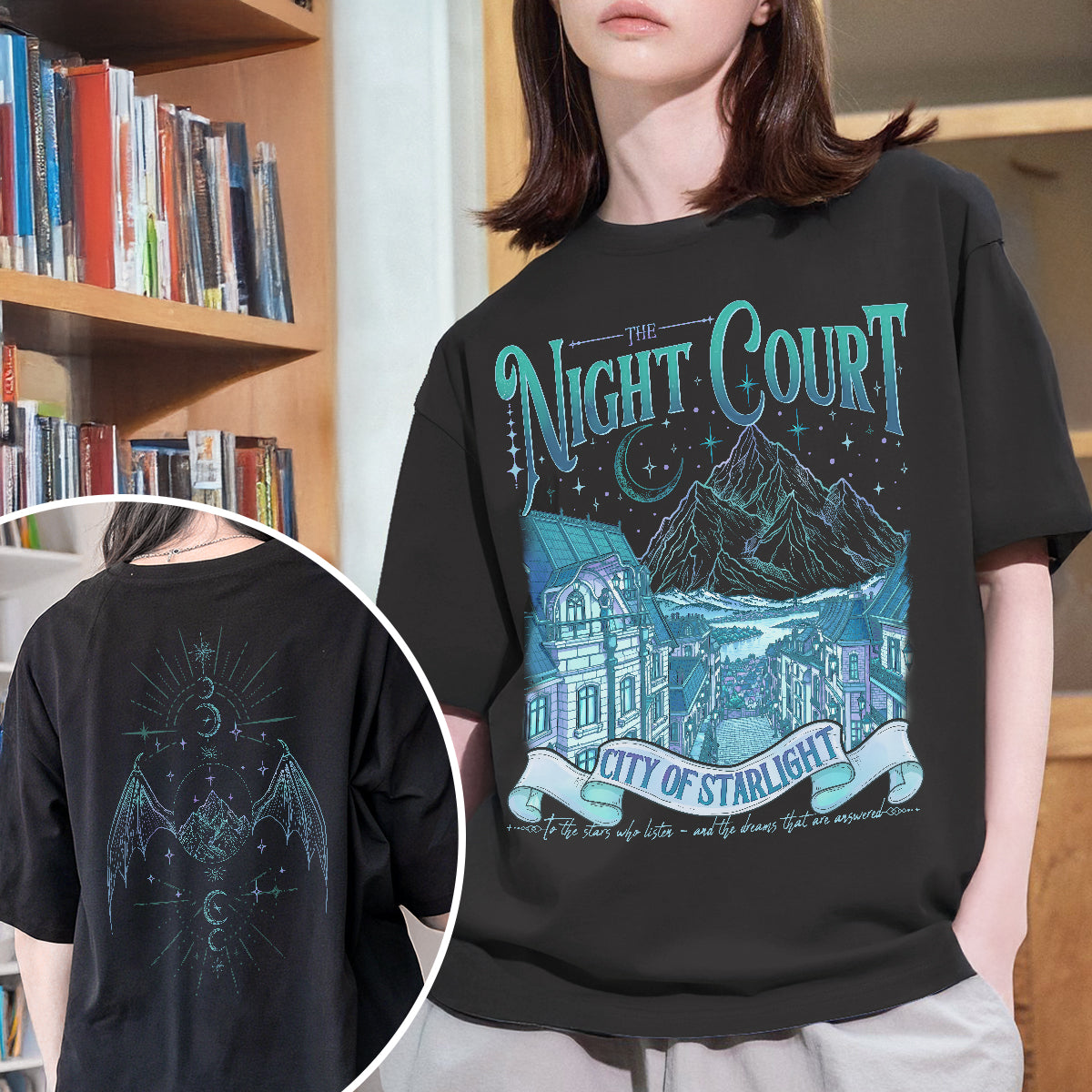 Acotar Velaris The Night Court Fantasy Book T-shirt PTS9833