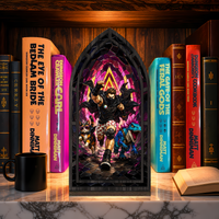 Carl Donut and Mongo Dungeon Crawler Carl Stained Glass Book Nook PTS6036