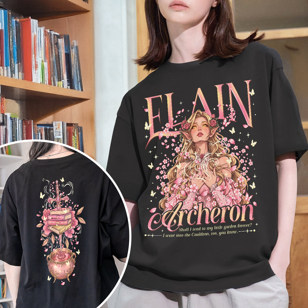 Acotar Elain Archeron Sisters Fantasy Book T-shirt PTS8861