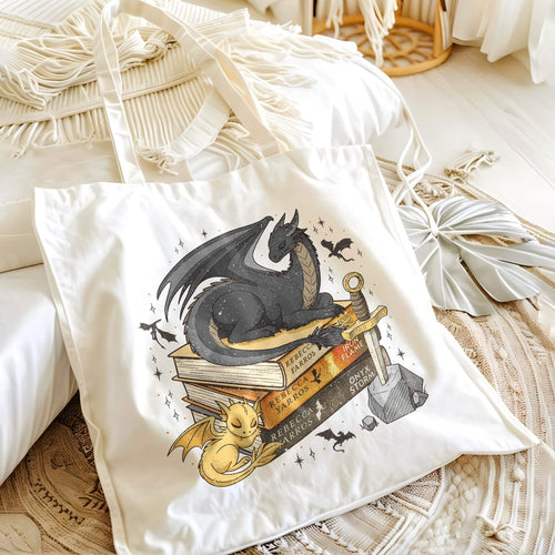 Fourth Wing Dragon Tairn and Andarna Tote Bag PTS1753