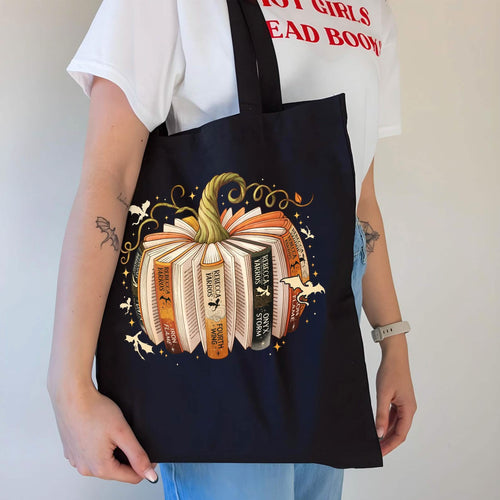 Fourth Wing Book Pumpkin Tote Bag PTS1719