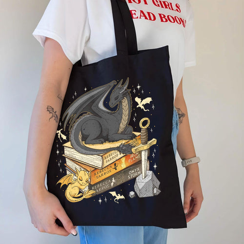 Fourth Wing Dragon Tairn and Andarna Tote Bag PTS1753