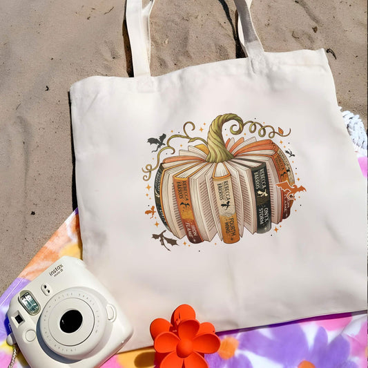 Fourth Wing Book Pumpkin Tote Bag PTS1719