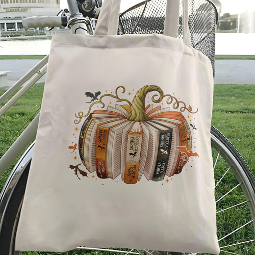 Fourth Wing Book Pumpkin Tote Bag PTS1719
