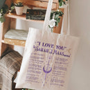 I Love You In SJM Quotes Tote Bag PTS1125