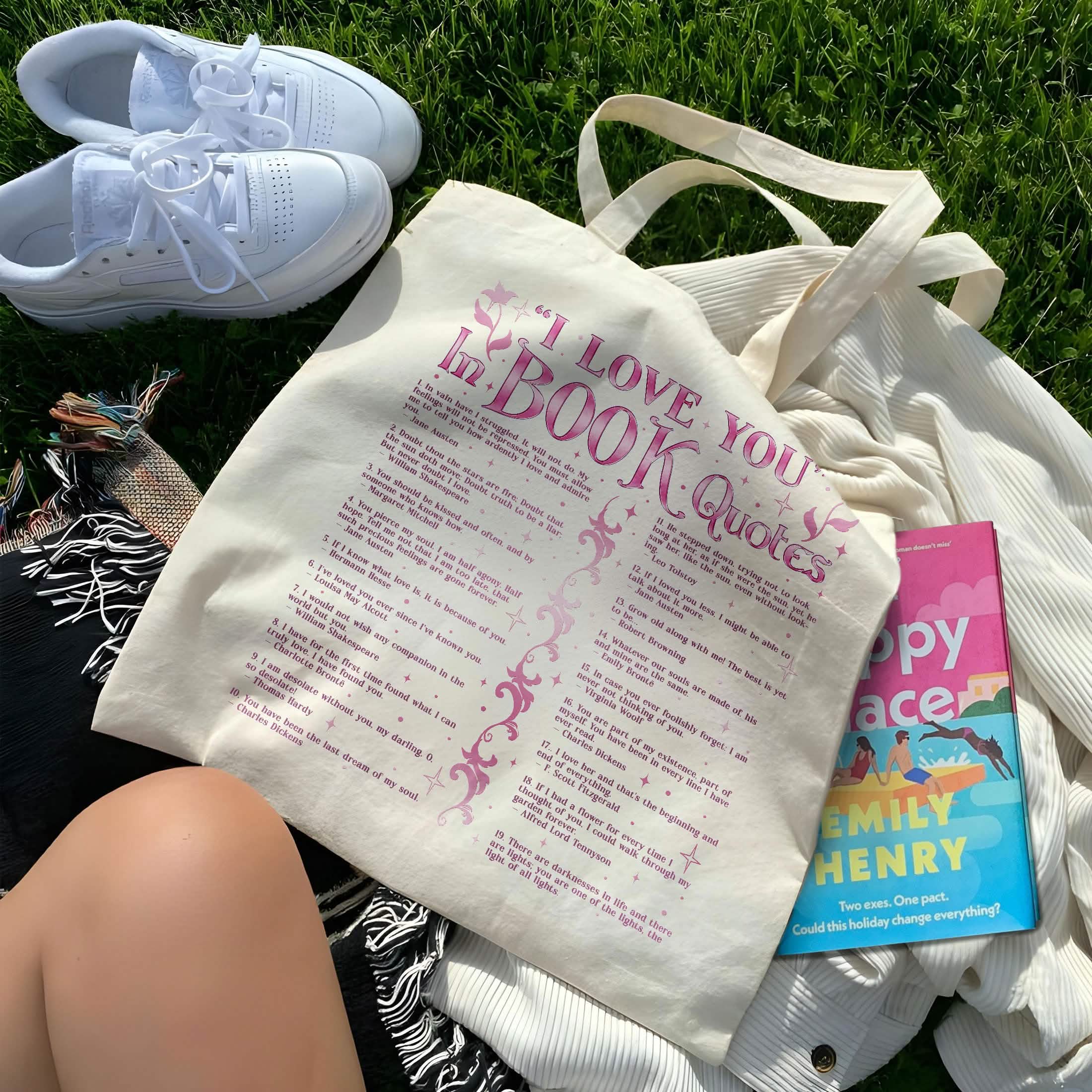 I Love You In Book Quotes Tote Bag PTS1175