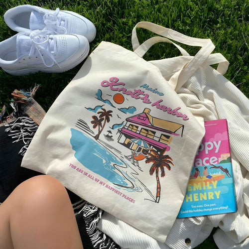 Knott’s Harbor Happy Place Book Tote Bag PTS1271