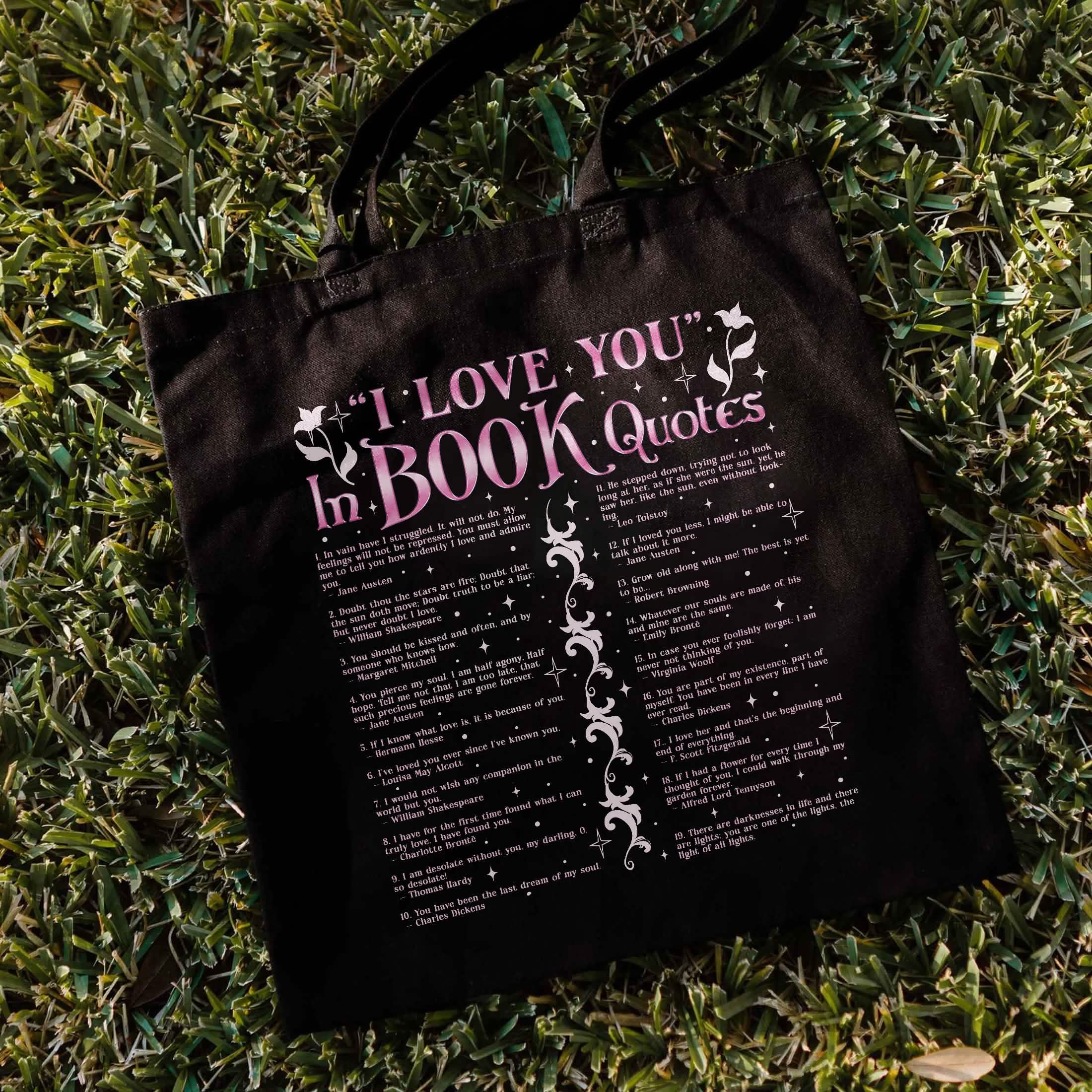 I Love You In Book Quotes Tote Bag PTS1175