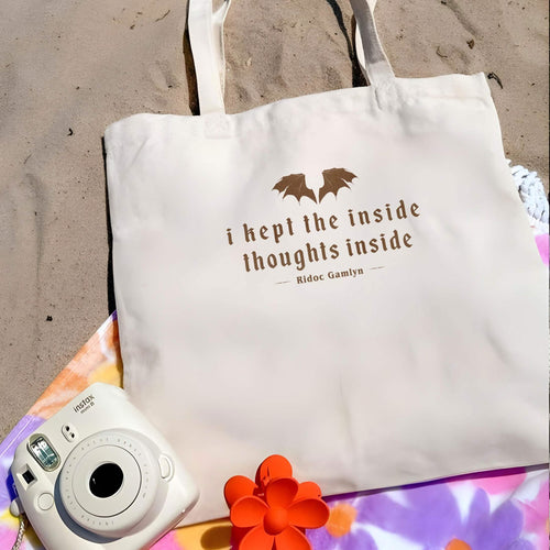 I Kept The Inside Thoughts Inside Tote Bag, Fourth Wing Book Merch PTS1043
