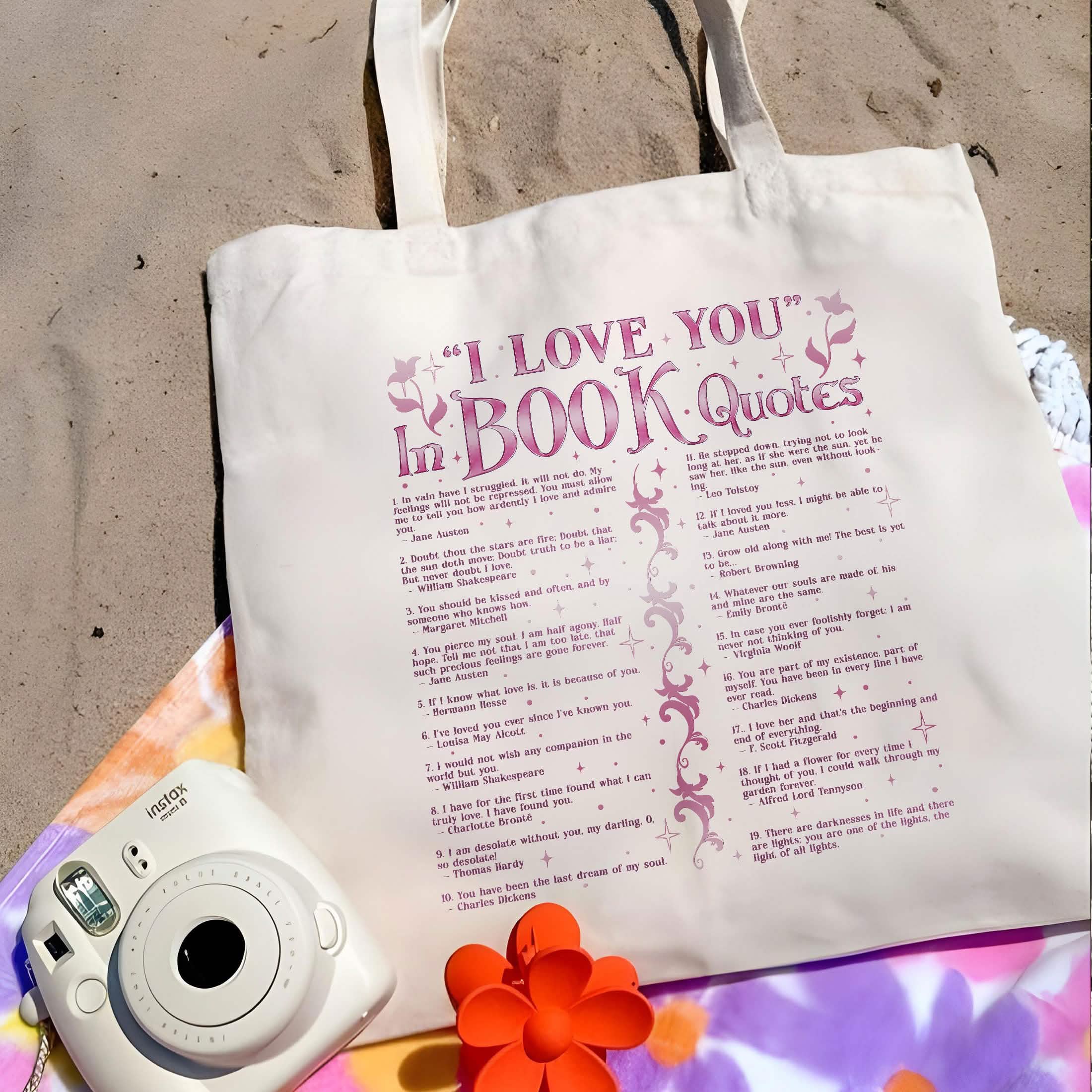 I Love You In Book Quotes Tote Bag PTS1175