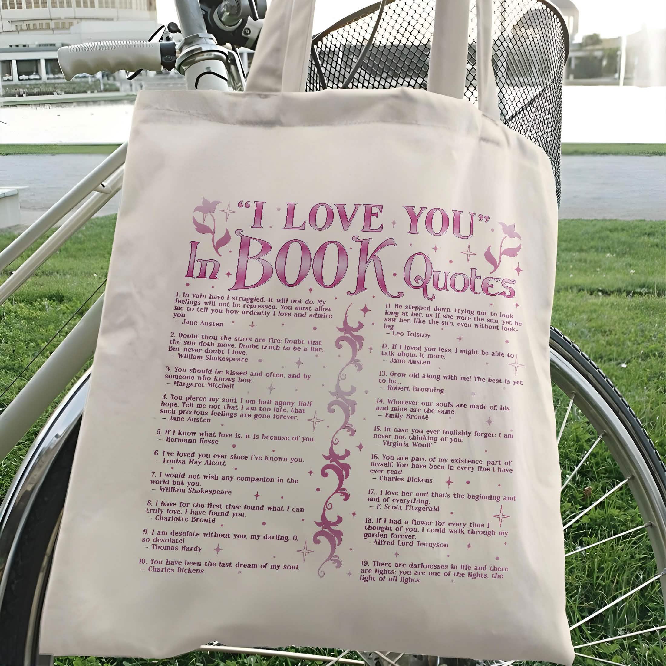 I Love You In Book Quotes Tote Bag PTS1175