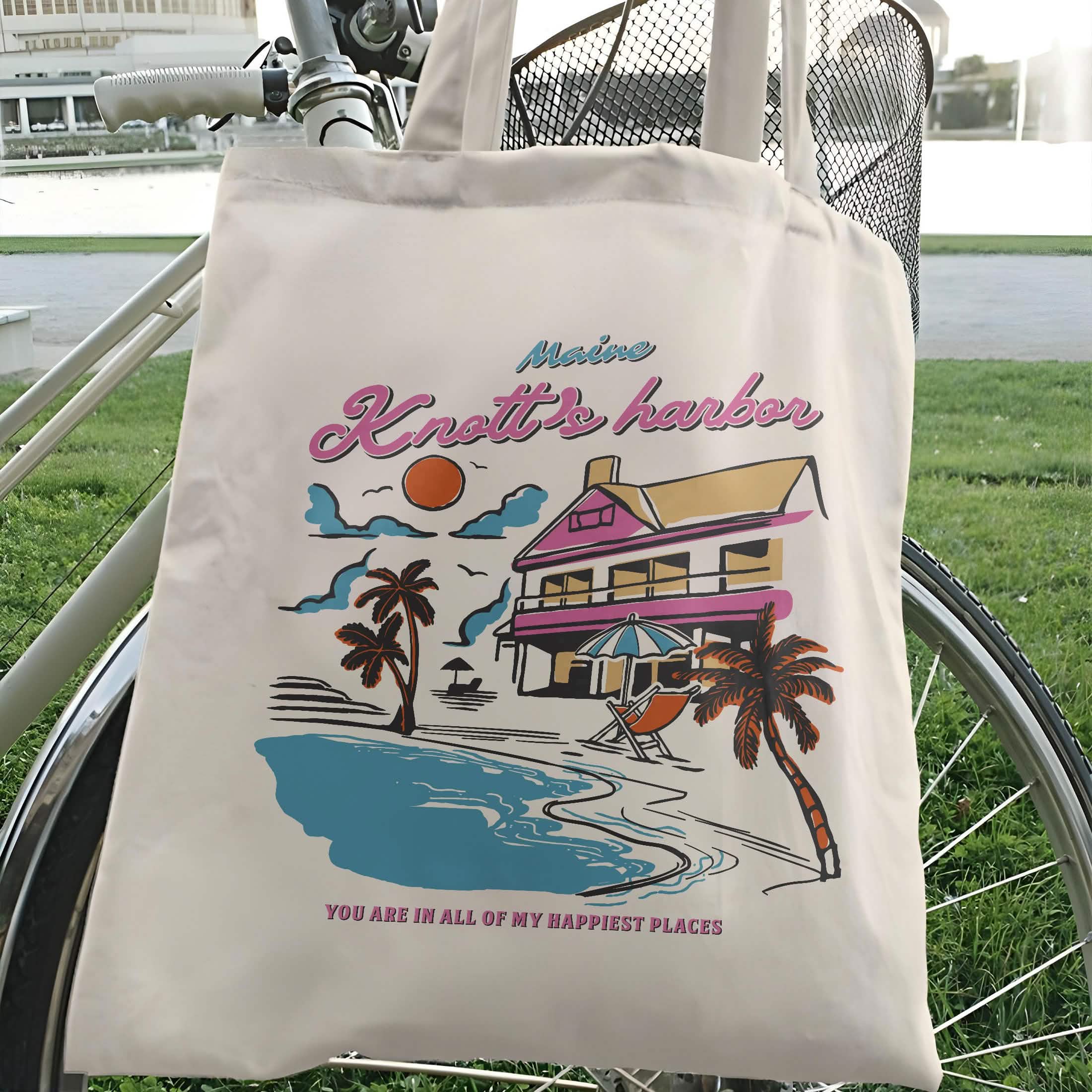 Knott’s Harbor Happy Place Book Tote Bag PTS1271