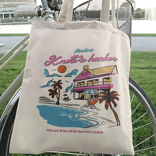 Knott’s Harbor Happy Place Book Tote Bag PTS1271