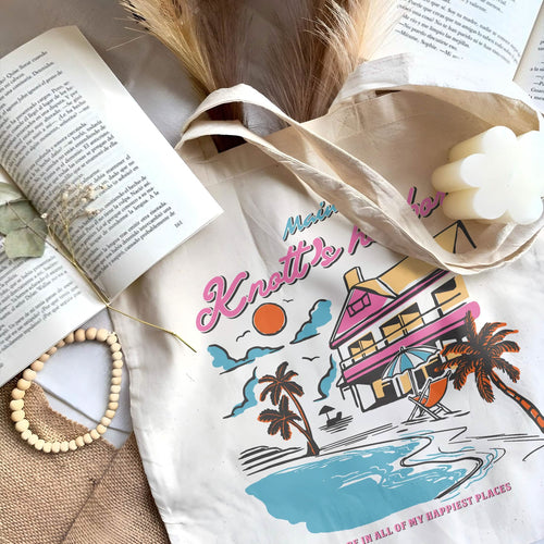 Knott’s Harbor Happy Place Book Tote Bag PTS1271